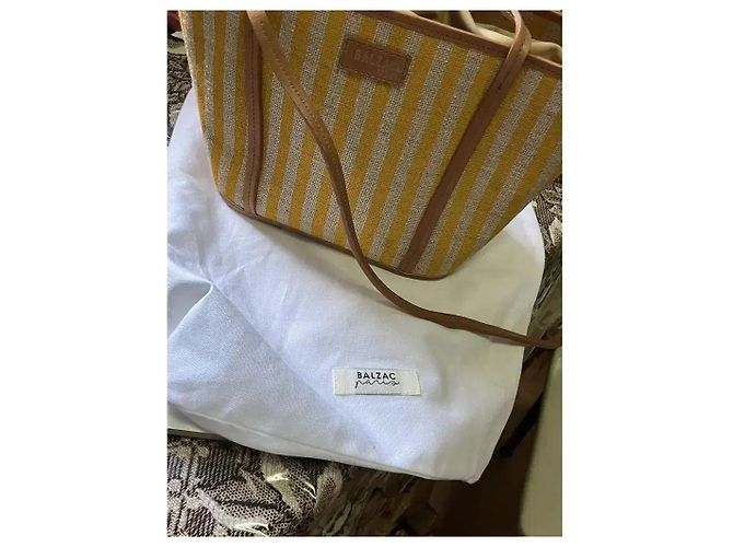 Balzac Paris Borsa Sac Mistral Raye Beige Giallo - vista 5