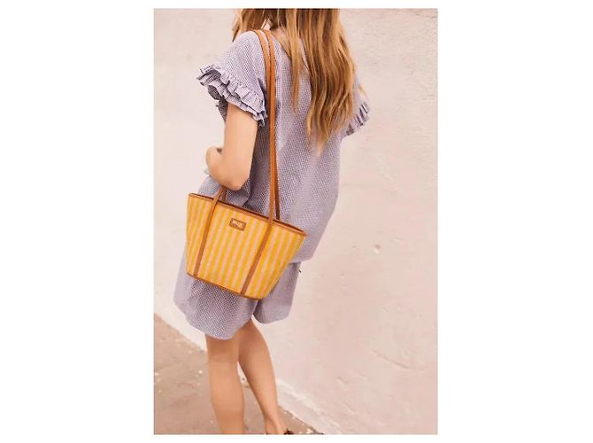 Balzac Paris Borsa Sac Mistral Raye Beige Giallo - vista 6