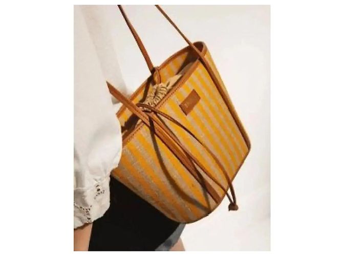 Balzac Paris Borsa Sac Mistral Raye Beige Giallo - vista 7
