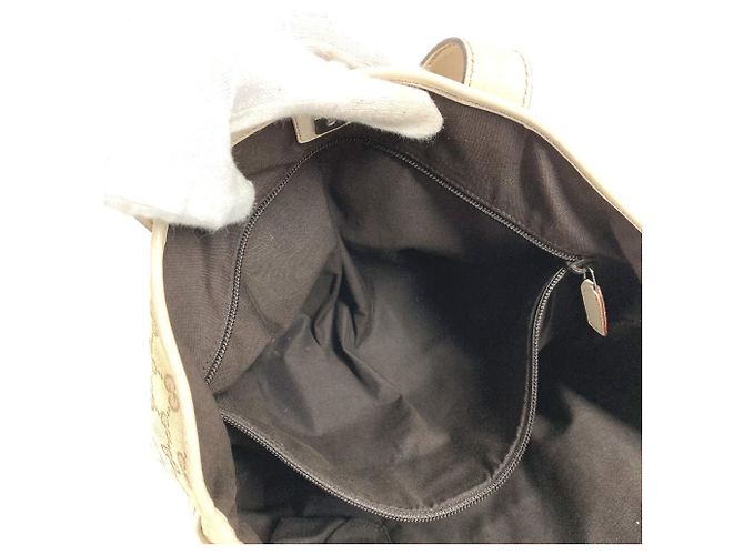 Borsa a tracolla tote Gucci 145971 GG Logo Bianco Beige - vista 13