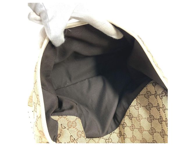 Borsa a tracolla tote Gucci 145971 GG Logo Bianco Beige - vista 14