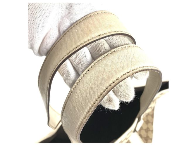 Borsa a tracolla tote Gucci 145971 GG Logo Bianco Beige - vista 15