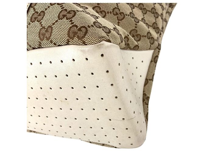 Borsa a tracolla tote Gucci 145971 GG Logo Bianco Beige - vista 6