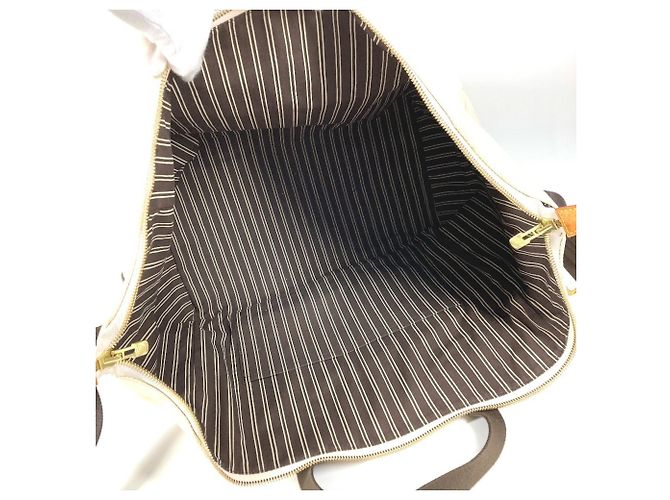Borsa Weekend 2-Way Louis Vuitton Antigua Marrone Bianco - vista 11