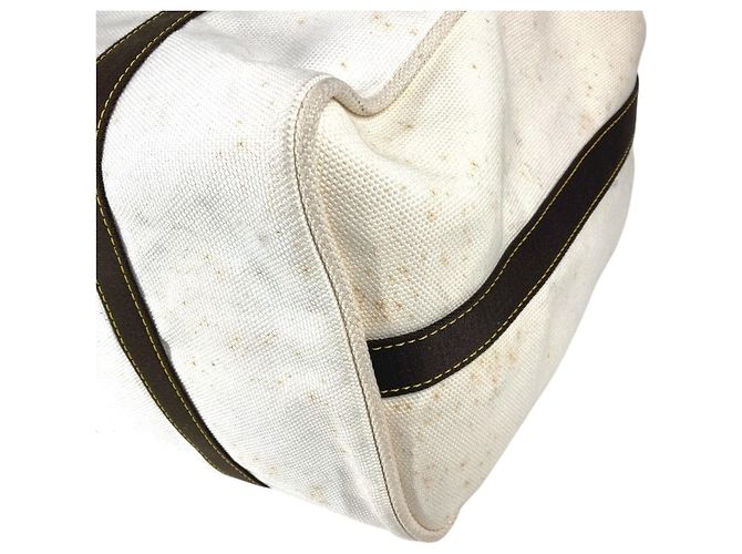 Borsa Weekend 2-Way Louis Vuitton Antigua Marrone Bianco - vista 6
