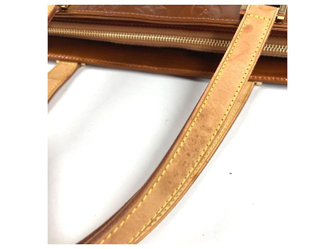 Borsa a tracolla tote Louis Vuitton Monogram Vernis Houston Marrone Bronzo - vista 10