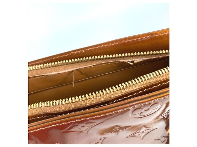 Borsa a tracolla tote Louis Vuitton Monogram Vernis Houston Marrone Bronzo - vista 14