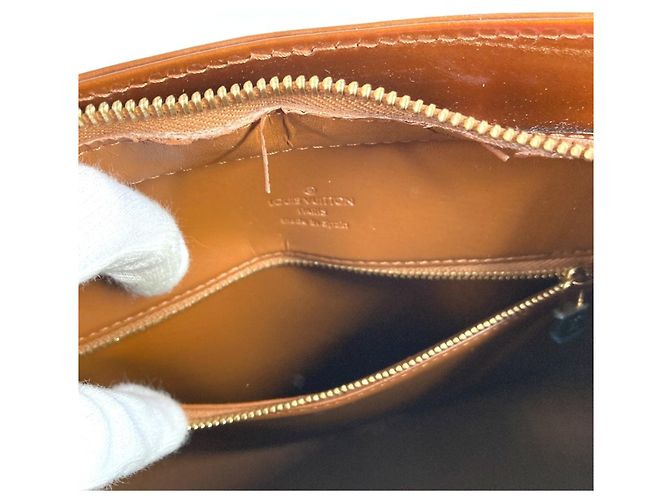 Borsa a tracolla tote Louis Vuitton Monogram Vernis Houston Marrone Bronzo - vista 15