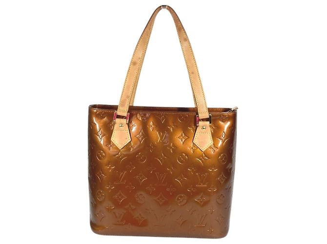 Borsa a tracolla tote Louis Vuitton Monogram Vernis Houston Marrone Bronzo - vista 2