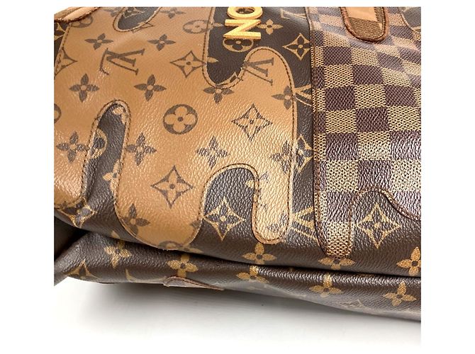 Borsa Tote Louis Vuitton Monogram Landscape Shopper MM Marrone - vista 3