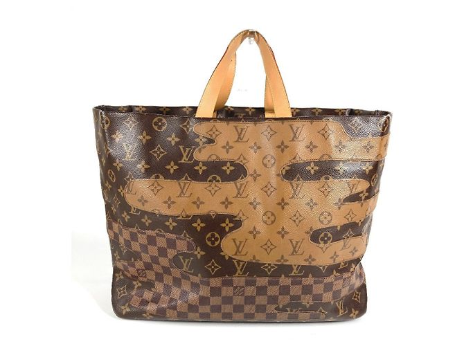 Borsa Tote Louis Vuitton Monogram Landscape Shopper MM Marrone - vista 5