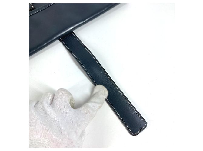 Hermès Clutch Hermes H Logo Vintage Jige PM Blu navy - vista 10