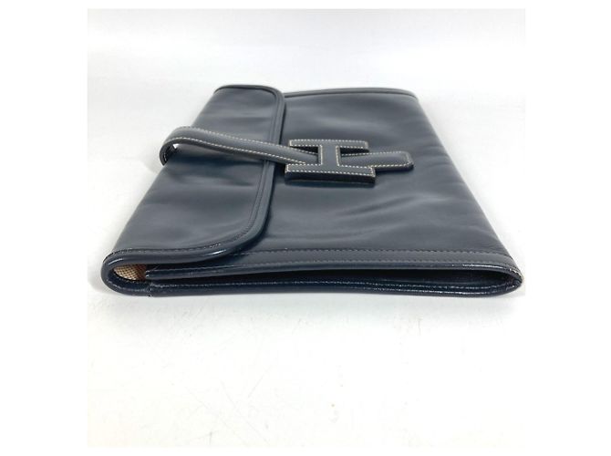 Hermès Clutch Hermes H Logo Vintage Jige PM Blu navy - vista 3