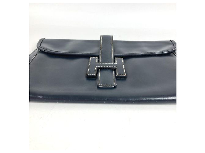 Hermès Clutch Hermes H Logo Vintage Jige PM Blu navy - vista 5