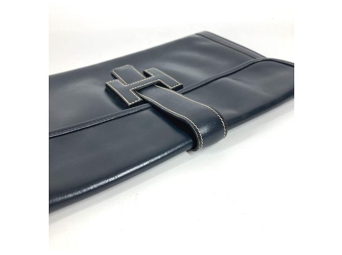 Hermès Clutch Hermes H Logo Vintage Jige PM Blu navy - vista 8
