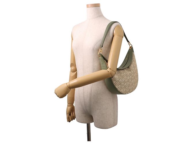Borsa a tracolla Loewe Luna in pelle jacquard Cachi - vista 4