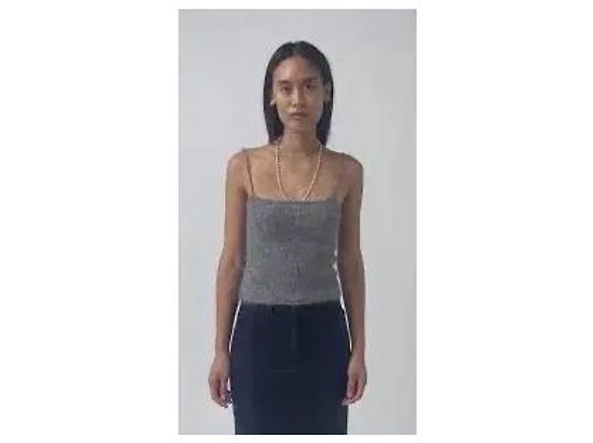 Autre Marque Musier Paris Top de punto gris con collar de perlas Blanco - vista 4