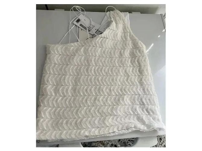 Autre Marque Musier Paris Top blanco texturizado asimétrico - vista 3