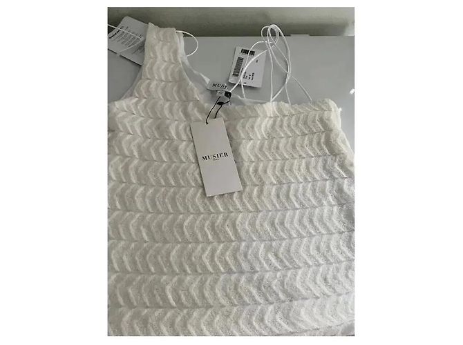 Autre Marque Musier Paris Top blanco texturizado asimétrico - vista 4