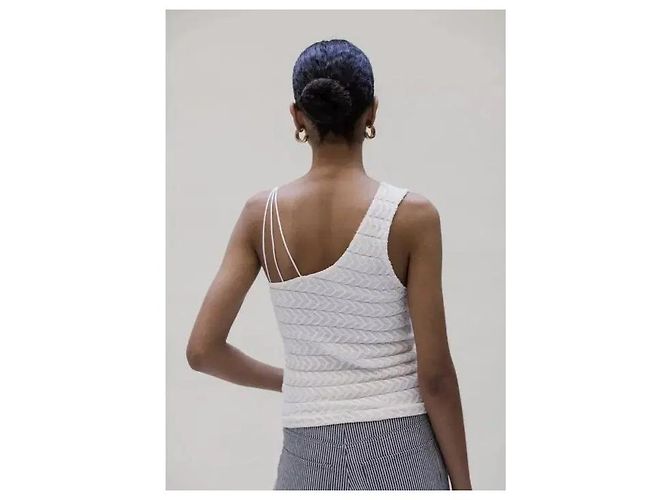 Autre Marque Musier Paris Top blanco texturizado asimétrico - vista 6