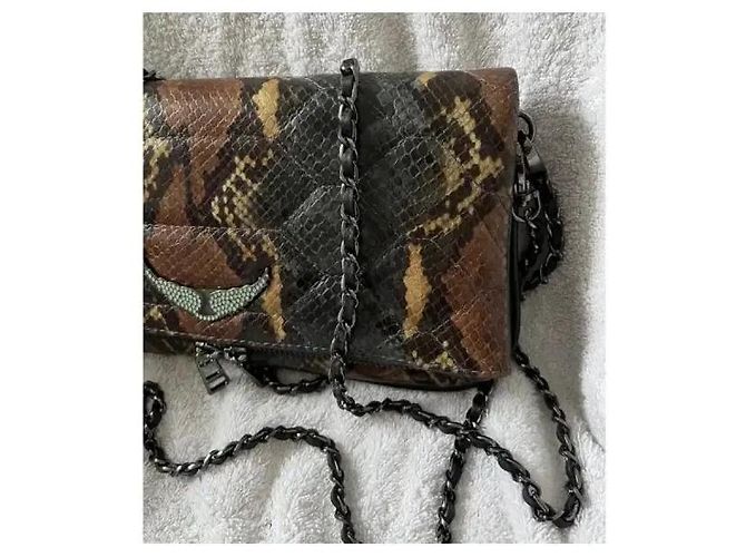 Zadig & Voltaire Rockstud Clutch aus Python-Print Leder Braun Python drucken - Ansicht 4