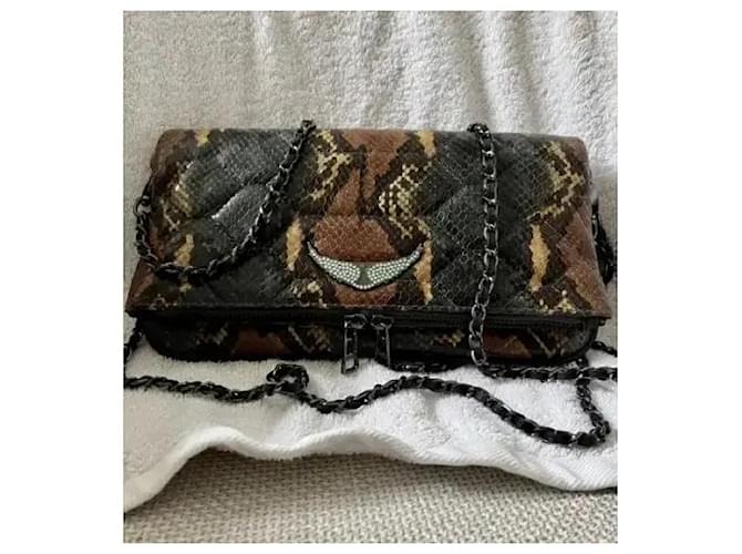 Zadig & Voltaire Rockstud Clutch aus Python-Print Leder Braun Python drucken - Ansicht 7