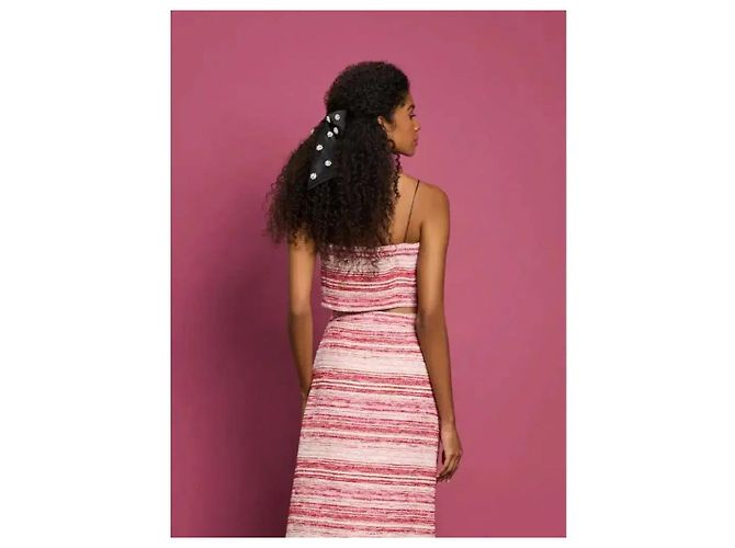 Autre Marque Set Gonna Midi e Top in Tweed Sister Jane Rosa Bianco - vista 16