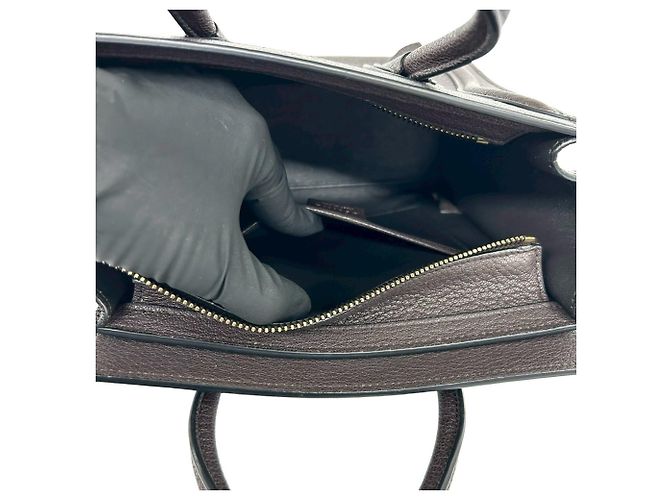 Céline Celine Luggage Nano Shopper Leder Handtasche Braun - Ansicht 10