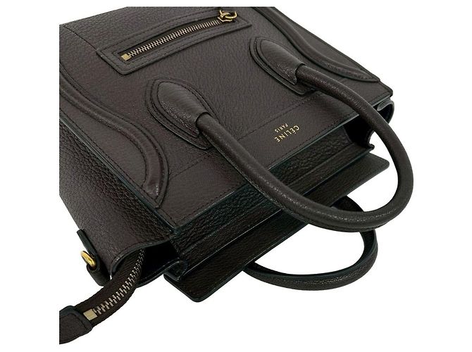 Céline Celine Luggage Nano Shopper Leder Handtasche Braun - Ansicht 4