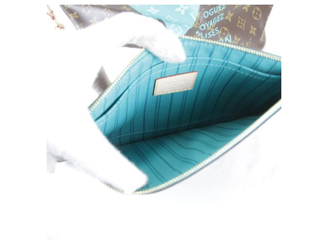 Borsa Tote in tela marrone Louis Vuitton - vista 15