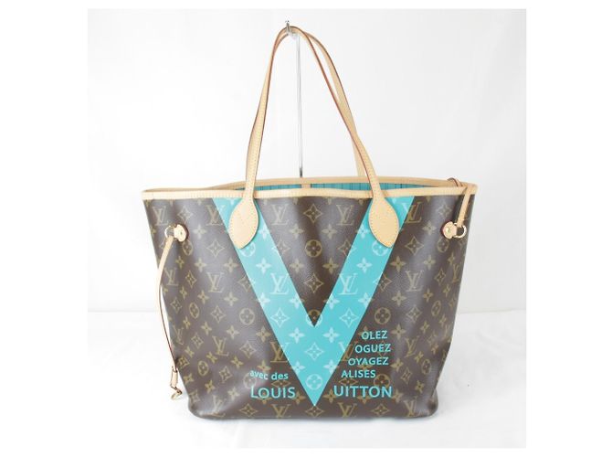 Borsa Tote in tela marrone Louis Vuitton - vista 2