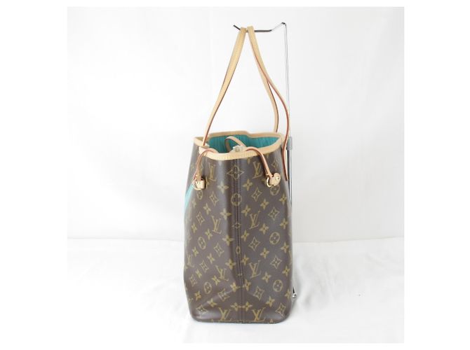 Borsa Tote in tela marrone Louis Vuitton - vista 4