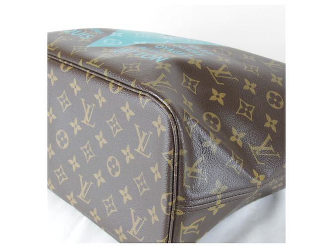 Borsa Tote in tela marrone Louis Vuitton - vista 6
