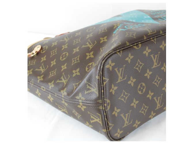 Borsa Tote in tela marrone Louis Vuitton - vista 7