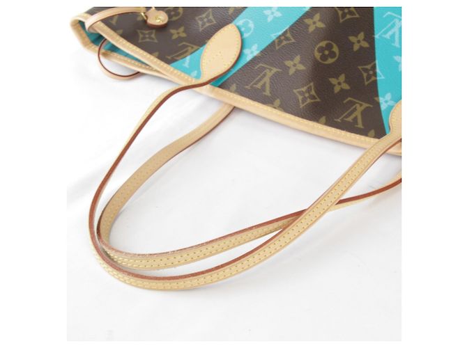 Borsa Tote in tela marrone Louis Vuitton - vista 9