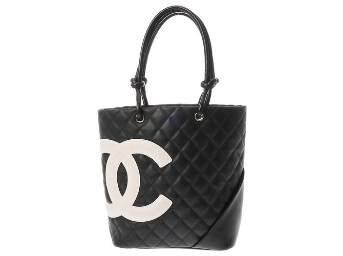 CHANEL Cambon Line Small Tote Bag Schwarz Weiß - Ansicht 2