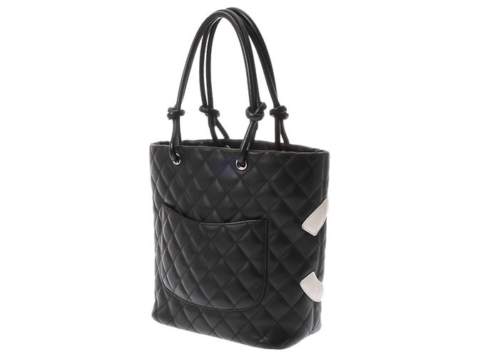 CHANEL Cambon Line Small Tote Bag Schwarz Weiß - Ansicht 3