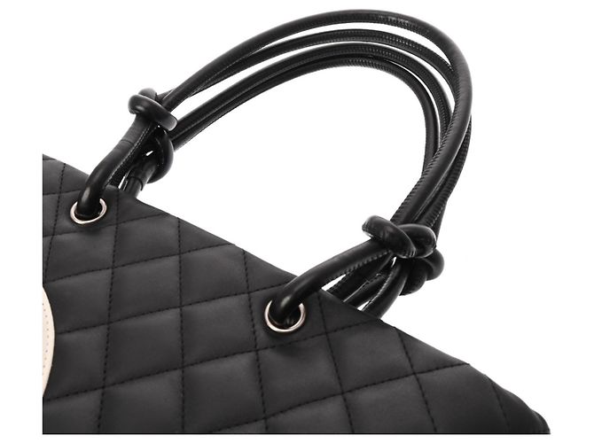 CHANEL Cambon Line Small Tote Bag Schwarz Weiß - Ansicht 5