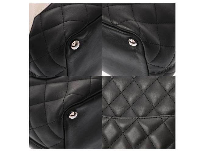 CHANEL Cambon Line Small Tote Bag Schwarz Weiß - Ansicht 8