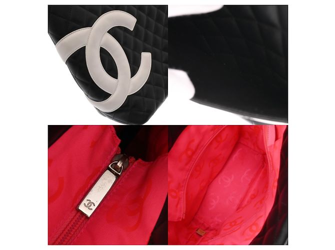 CHANEL Cambon Line Small Tote Bag Schwarz Weiß - Ansicht 9