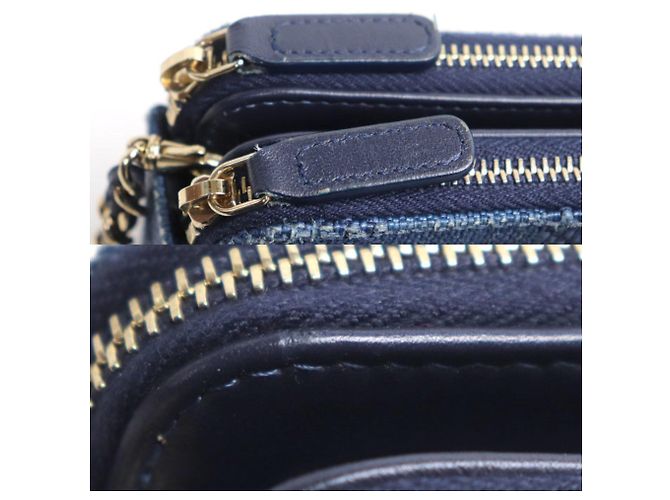 Borsa a tracolla CHANEL Deauville Chain Clutch Blu navy - vista 6
