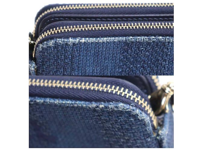Borsa a tracolla CHANEL Deauville Chain Clutch Blu navy - vista 7