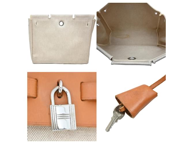 Hermès Borsa Hermes Herbag MM Beige - vista 10
