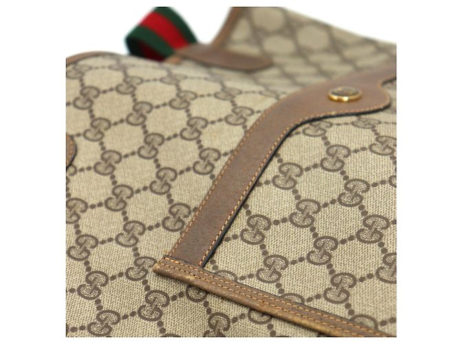 Borsa Tote a Spalla Gucci Beige GG Supreme - vista 10