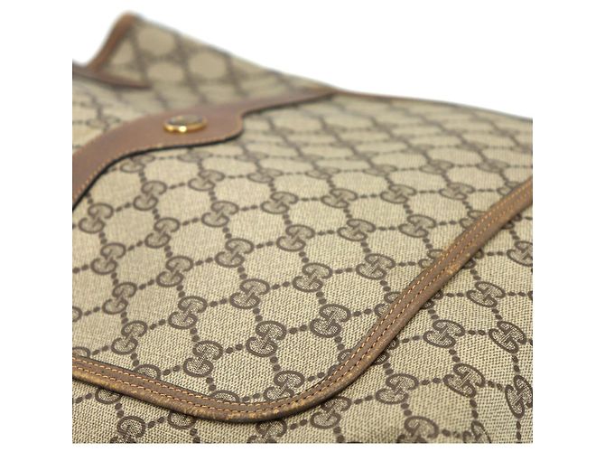 Borsa Tote a Spalla Gucci Beige GG Supreme - vista 11