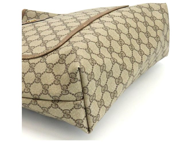 Borsa Tote a Spalla Gucci Beige GG Supreme - vista 12