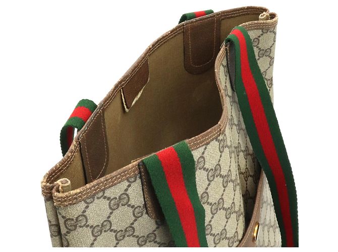 Borsa Tote a Spalla Gucci Beige GG Supreme - vista 4