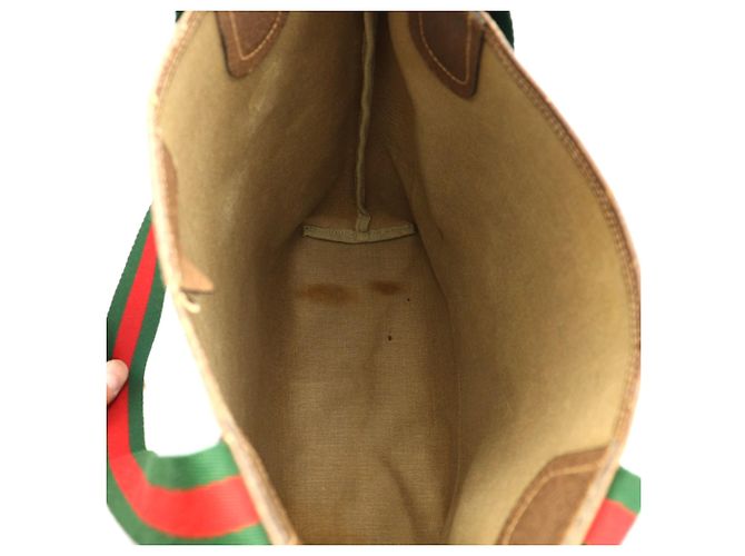 Borsa Tote a Spalla Gucci Beige GG Supreme - vista 5