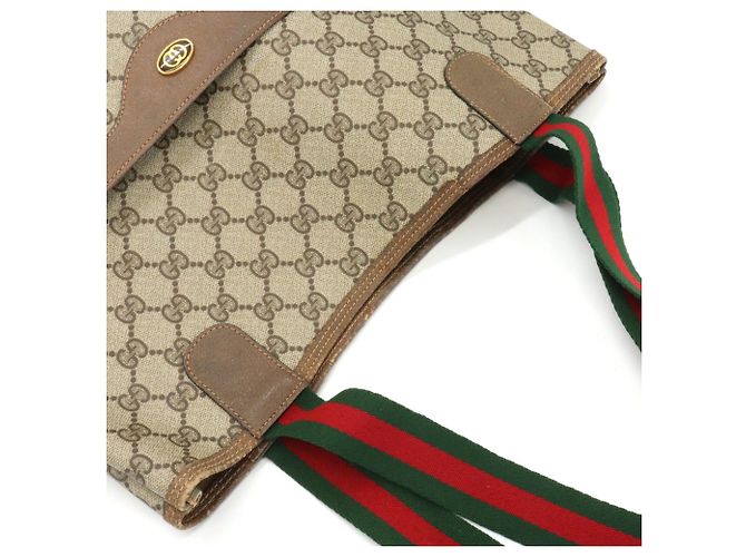Borsa Tote a Spalla Gucci Beige GG Supreme - vista 8