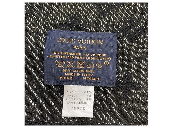 Stola Louis Vuitton Etol LV Timeless in cashmere Nero - vista 4